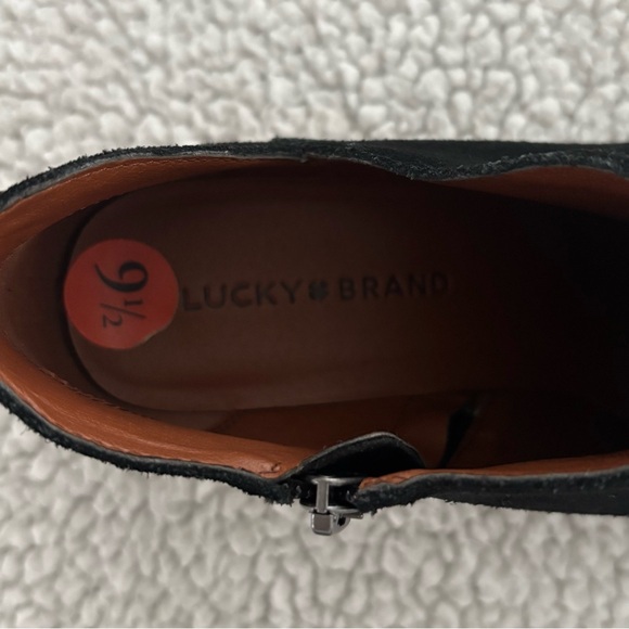 LUCKY BRAND Black Suede Ankle Boots. Size 9 1/2 Worn Once. No Box Excellent Cond - Picture 7 of 13
